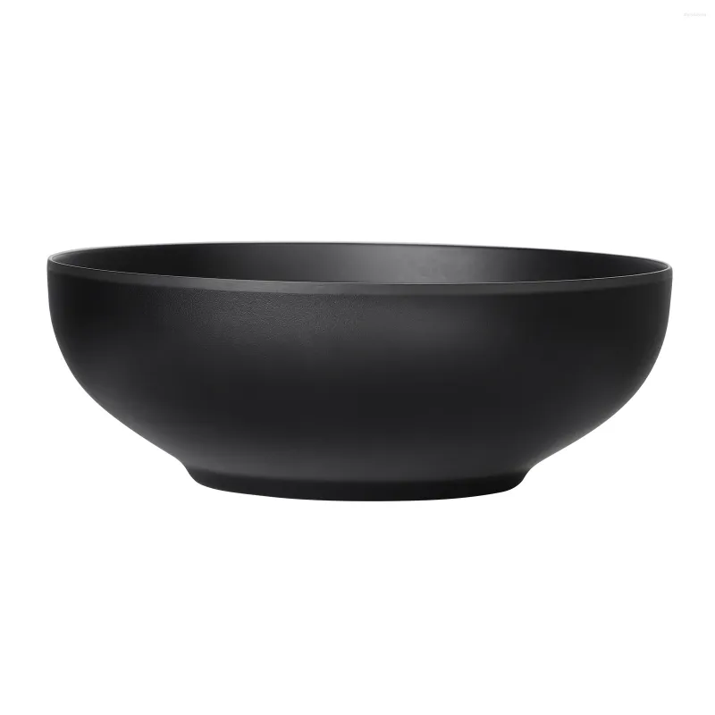 Servis uppsättningar Rice Bowl Black Serving Melamine Table Ceramic Salad Soup Japanese Style Cotare