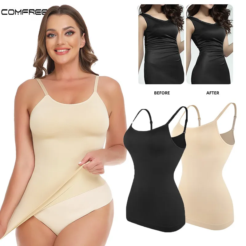  LODAY Compression Tank Tops For Women Tummy Control Shapewear  Seamless Body Shaper Workout V-Neck Camisole Cami Tops