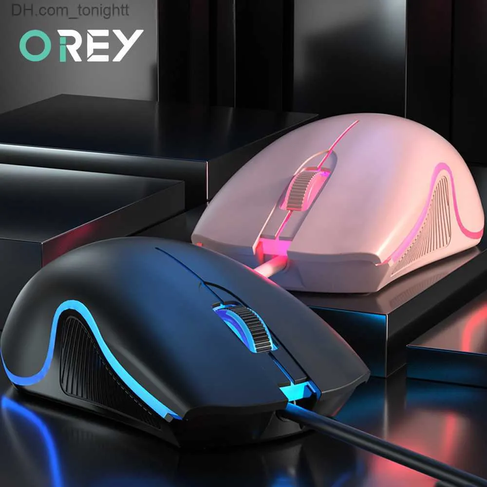 Mute Wired Gaming Mouse 1000 DPI Optische 3-Tasten-USB-Maus mit RGB-Hintergrundbeleuchtung Mute Mäuse für Laptop PC Gamer Computer-Mausmäuse Q230825