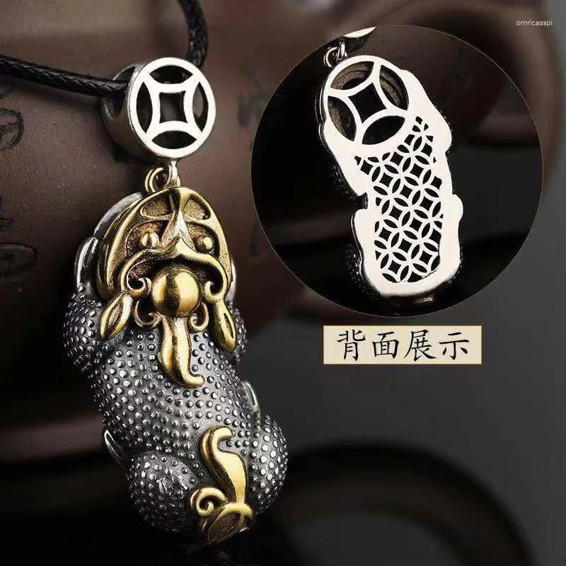 Hänghalsband pläterade silver koppar pixiu halsband lycklig och skatt kinesiska feng shui amulet choker lyckosam smycken gåva
