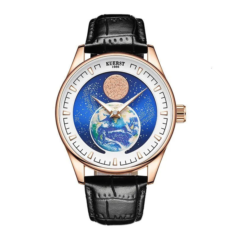 Wristwatches KUERST Star Moon Series Automatic Mechanical Waterproof Men S Star Chen Luminous Leisure Fashion Watch 230825
