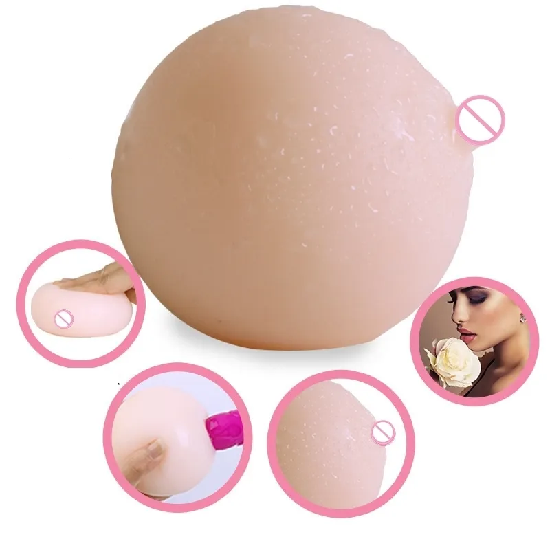 Forma de mama 1211cm Soft Big Ball Homens Brinquedos Portátil 3D Molde Feminino Borracha Massageador Mamilo Toque Masculino Masturbação Adulto com caixa 230824 230901