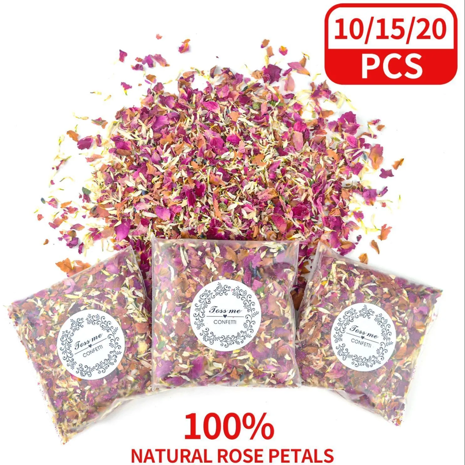 Objetos decorativos estatuetas 101520p confete de casamento rosa 100 flor seca natural biodegradável pop diy aromaterapia decoração de festa pétala 230824