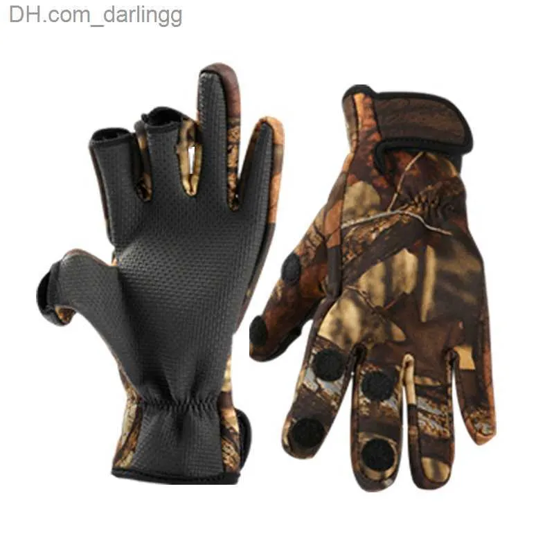 Waterproof 3 Shorter Finger Fishing Ice Fishing Gloves With Anti