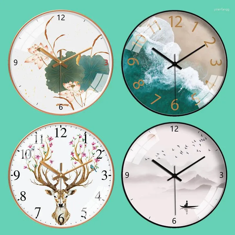 Wall Clocks 10 Inch Silent Pointer Square Round Electronic Clock Student Home Desktop Decor Creative Alarm Simple Bedside Small