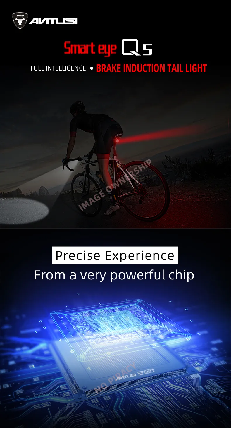 Juego De Luces Recargables Para Bicicleta – Faro Y Luz Trasera LED, USB, 800 MAh, IPX4, 3 Modos Cada Una