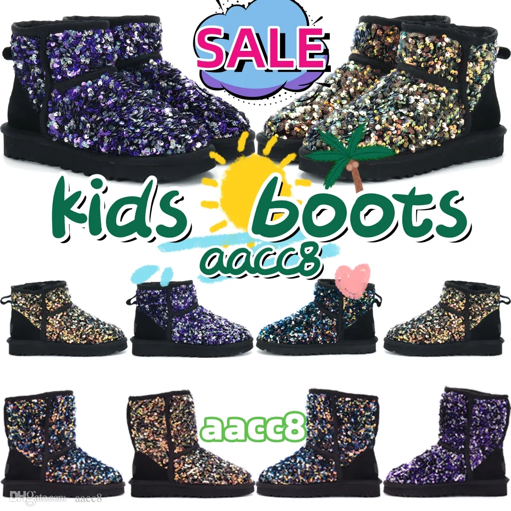 Botas para niños Australia Botas de invierno con lentejuelas para niños botas cortas de felpa y cómodas para niñas y bebés