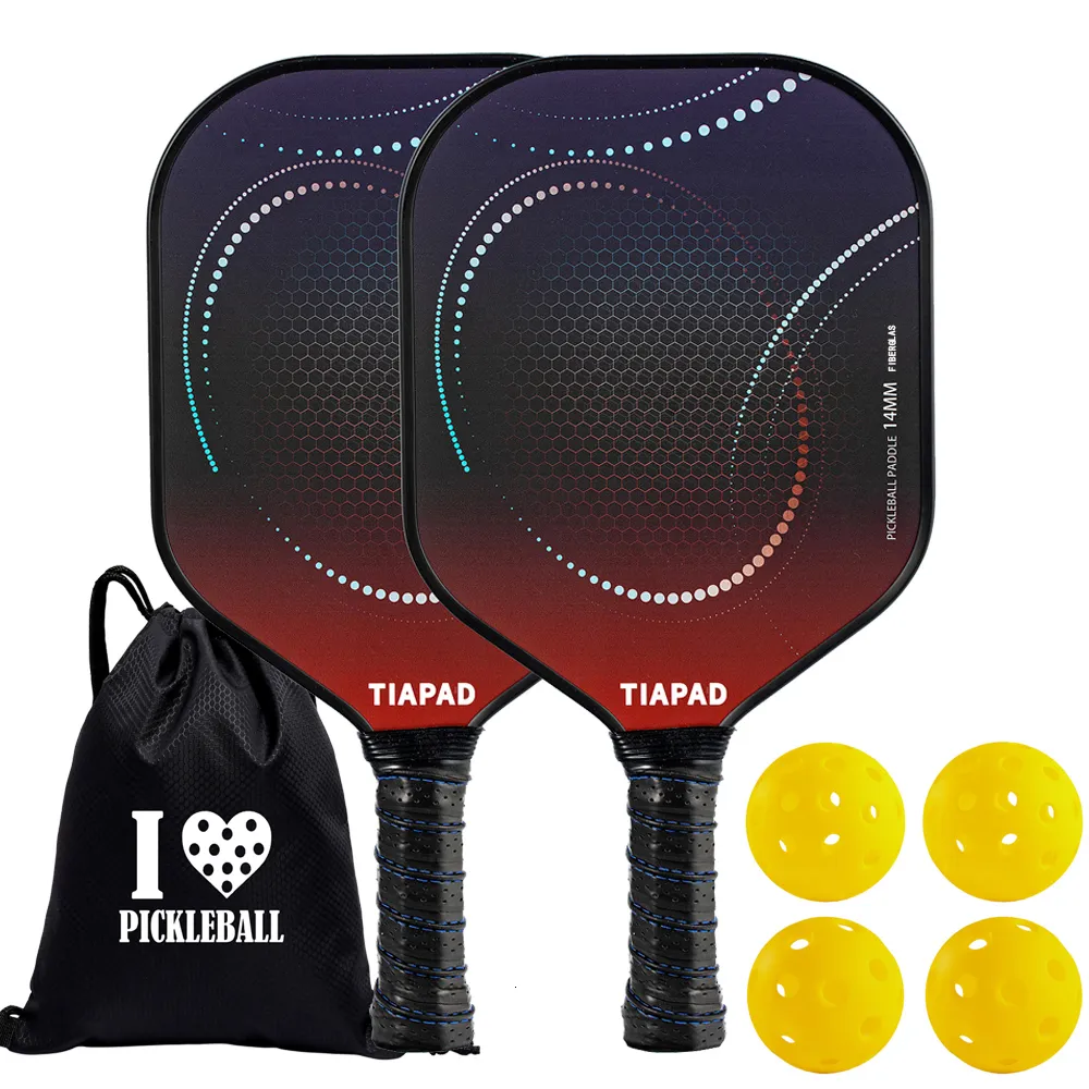 Racchette da squash Pickleball Paddle Set di 2 racchetta con superficie in fibra di vetro polimerica a nido d'ape nucleo interno Big Sweet Spot Pickle Ball per principianti 230824