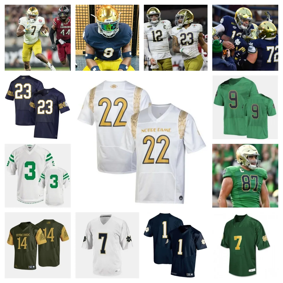 2023 Notre Dame Fighting Irish Football 1 Javontae Jean-Baptiste 7 Jaden Mickey 77 Ty Chan 7 Audric Estime 84 Kevin Bauman 3 Gi'Bran Payne 13 Holden Staes 42 Nolan Ziegler