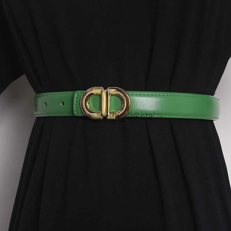 Belts Women's metal buckle leather belt for women design high-end female decoration jeans belts luxury brand L0825