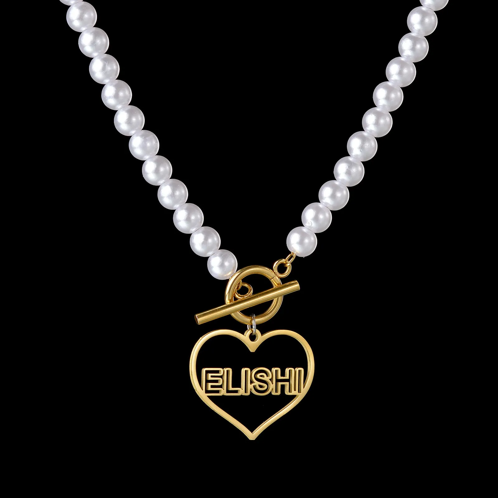 Pendant Necklaces Acheerup Personalized Name Heart Women Necklace Stainless Steel Custom Bead Chain OT Buckle Jewelry Birthday Gift 230825