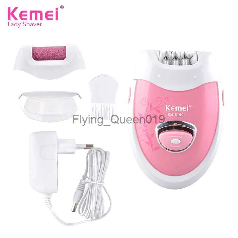 Kemei Rechargeable Womens Epilator脱毛電気女性シェービングトリマー除去腕ビキニ