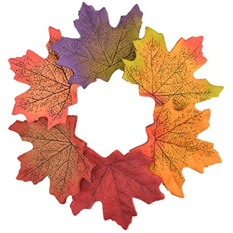 50/100/200/300pcs Silk Fabric 8cm Maple leaf DIY decoration Autum Halloween Festival Thanksgiving home table garden wedding deco