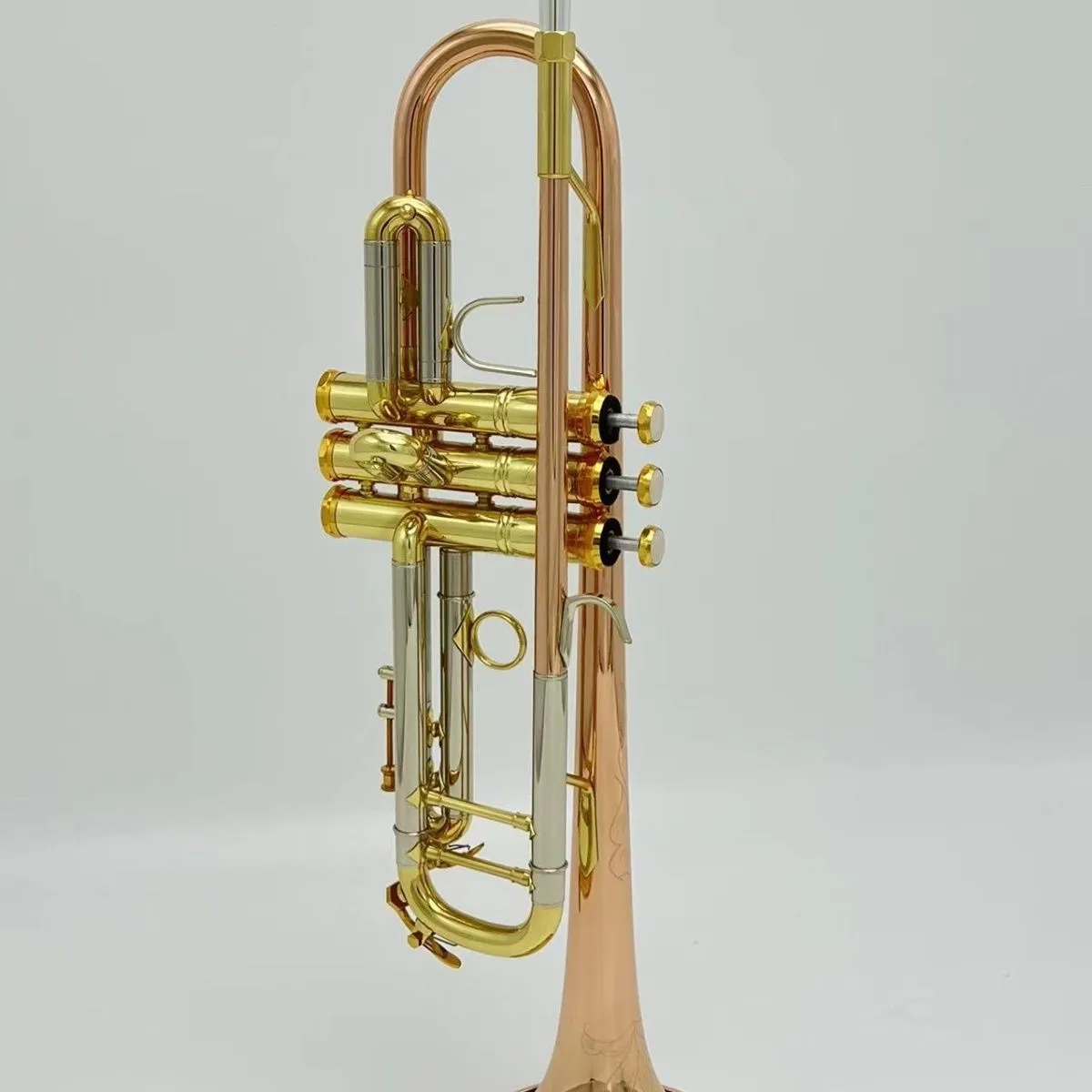 American Brand dubbelskalig koppar trumpet yta guldpläterad b-key professionell trumpet original tremeff horn instrument