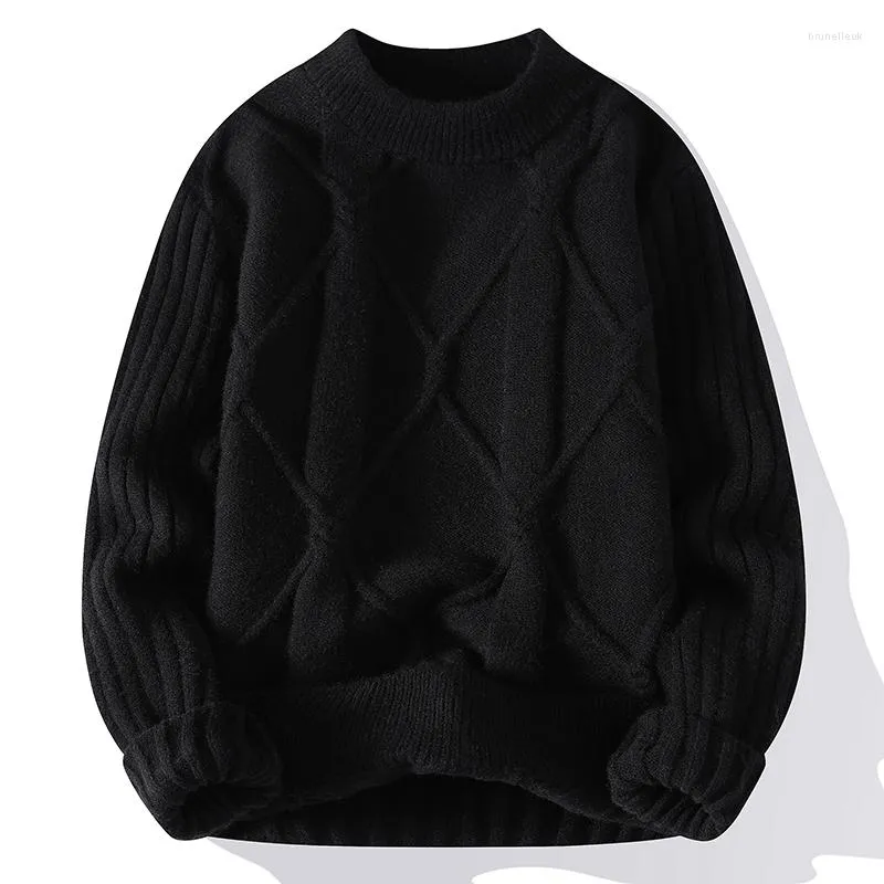 Men's Sweaters High Quality Winter Warm Fashion Knitted Mock Neck Pullover Sweater USA Size S-L