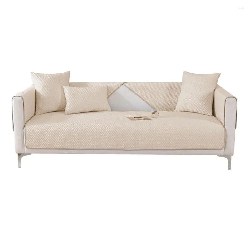 Housses de chaise durables, housse de coussin de canapé, soie glacée, marron clair, vert, antidérapante, fibre de Polyester, gris argenté, Simple, 1 pièces