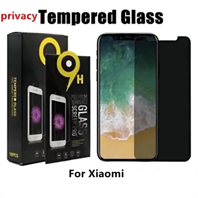 Privacy Screen Protector Voor xiaomi Redmi Note 9 9A 9C 9T 10 8A 8 5A 6A 7 7A 9S 10 Pro Poco X3 F3 M3 Pocophone F1 X3 Gehard Glas Met retailpakket