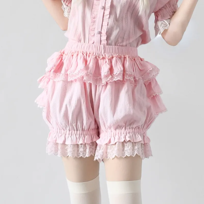 Homens Shapers Doce Lolita Segurança Shorts Rosa Menina Kawaii Lace Ruffle  Algodão Roupa Interior Tiered Abóbora Calças Curtas Victorian Gótico JK  Bloomers 230825 De $169,83