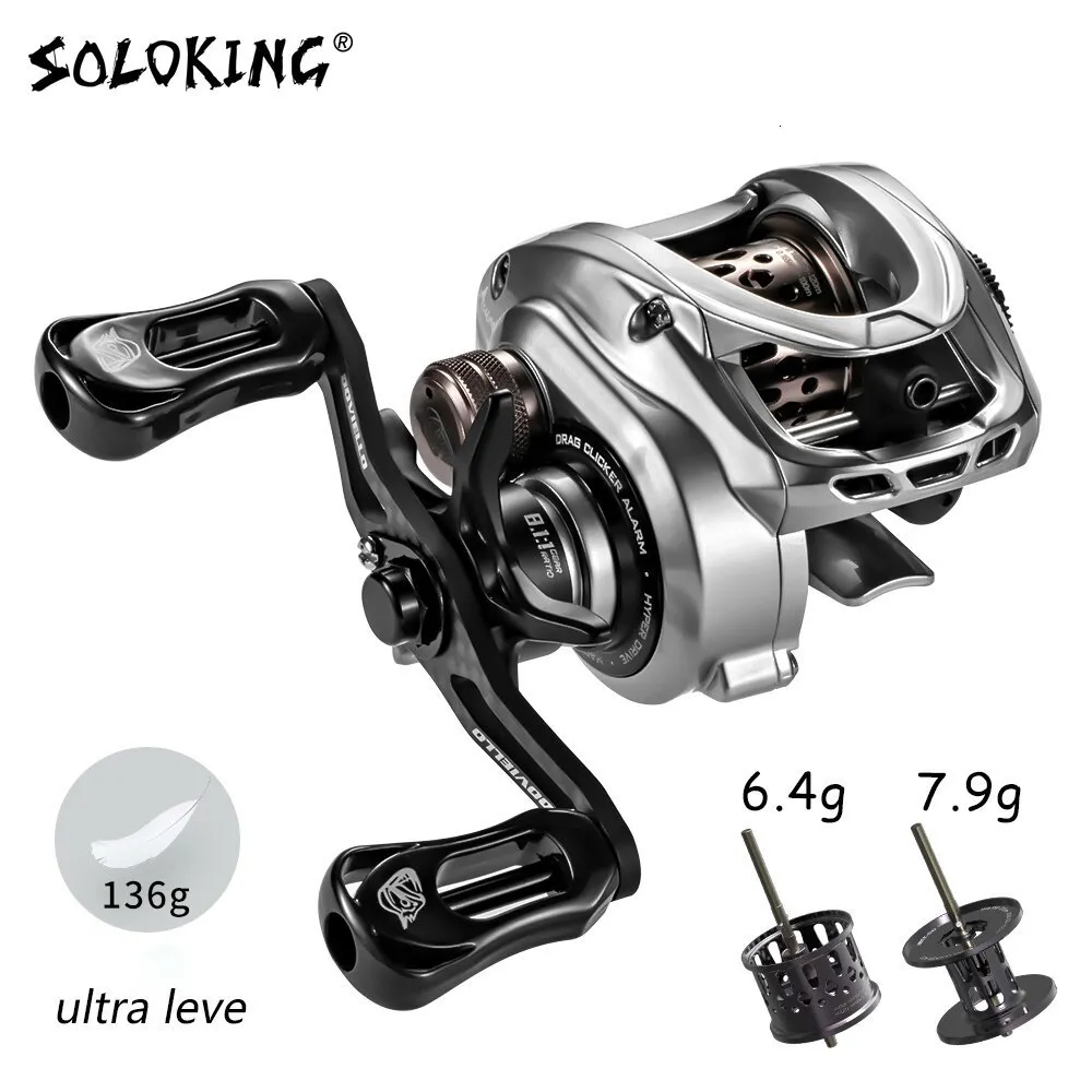 Baitcasting-molens SOLOKING ACURA HICC50 136g Ultralichte Baitcasting-molen BFS 7181 Overbrengingsverhouding 111BB 4KG Power Baitcaster 230824