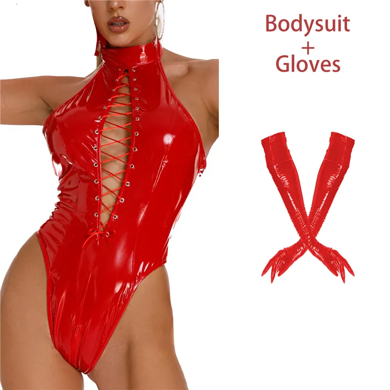 Sexy Set AIIOU Sexy Lingerie Bodysuits Women Latex Leather Lingerie Erotic  Bodysuit With Gloves And Socks Mistress Sex Costumes Teddy 230825 From  11,25 €