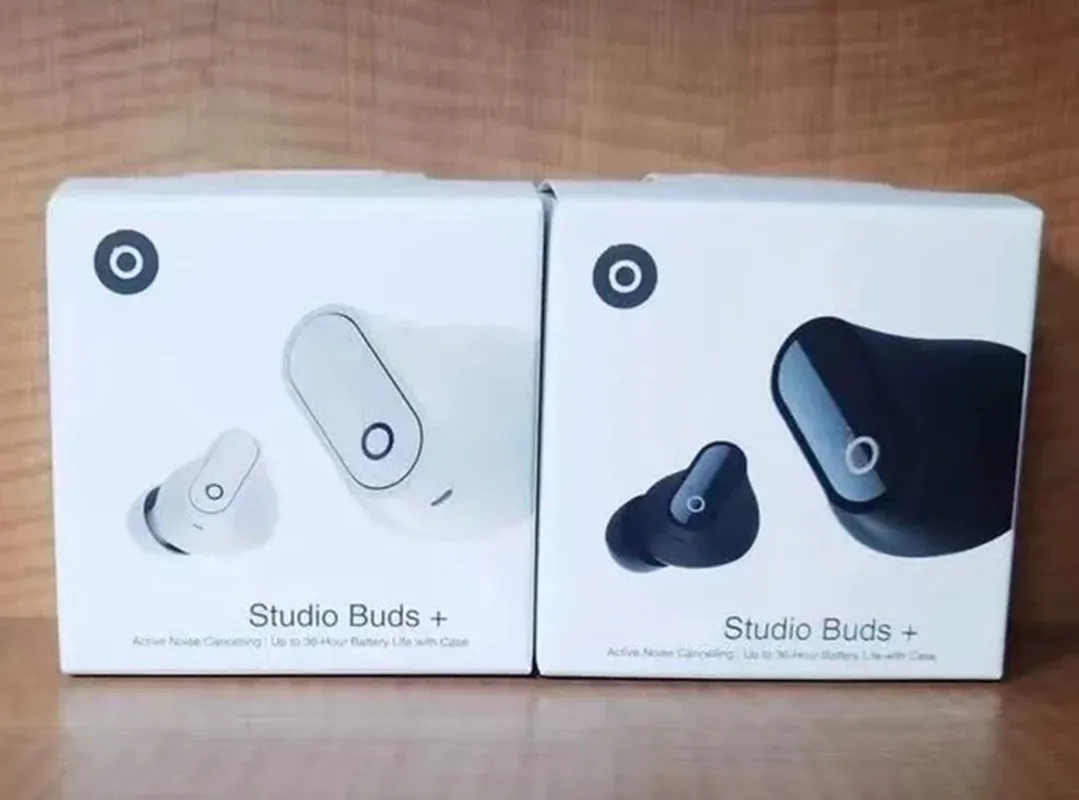 TWS Studio Wireless Earuds Earphone Bluetooth Sport hörlurar Buds+ In-Ear med laddningsbox