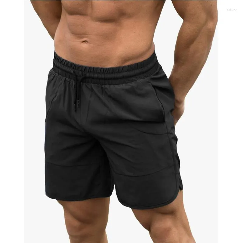 Shorts masculinos verão suor ginásios fitness treino de secagem rápida calças curtas masculino elástico casual solto praia slimfit bottoms