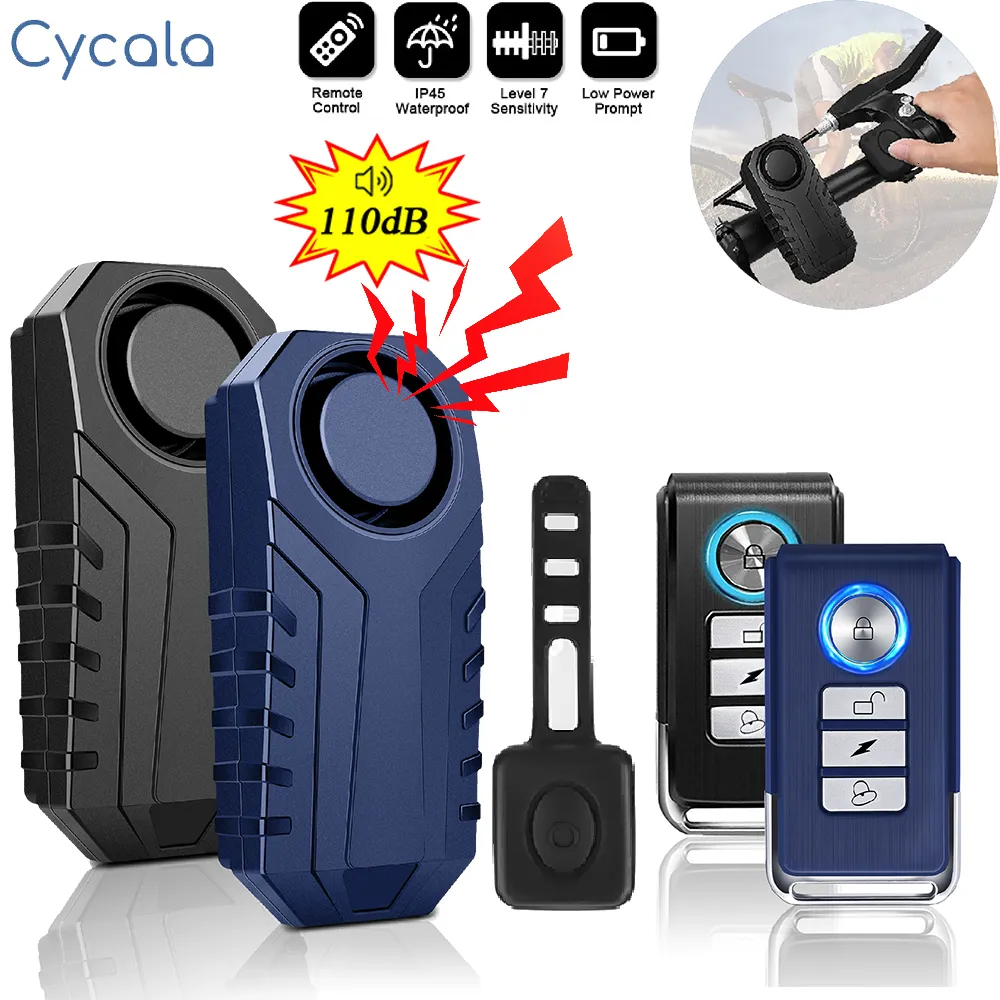 Cykelhorn Cycala Wireless Bicycle Horn Alarm med fjärrkontroll IP55 Vattentät anti-stöld Bike Motorcykel Scooter Vibration Alarm 230824