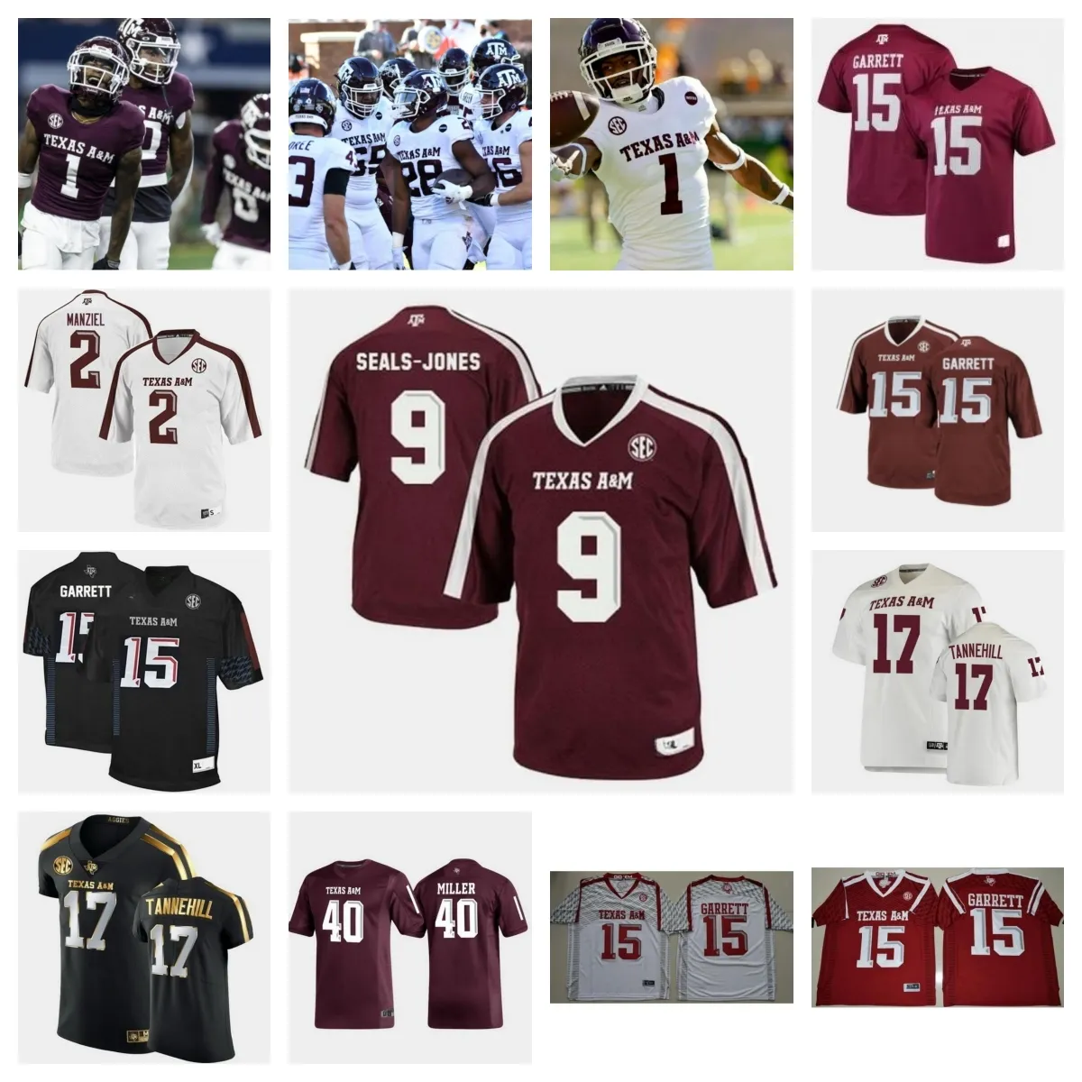 Texas Am Aggies Football Jersey 55 Hunter Erb 10 Marcel Reed 60 Trey Zuhn III 40 MARTRELL HARRIS Jr. 3 Noah Thomas 27 Daymion Sanford 88 Jordan Anthony 77 Colton Thomasson