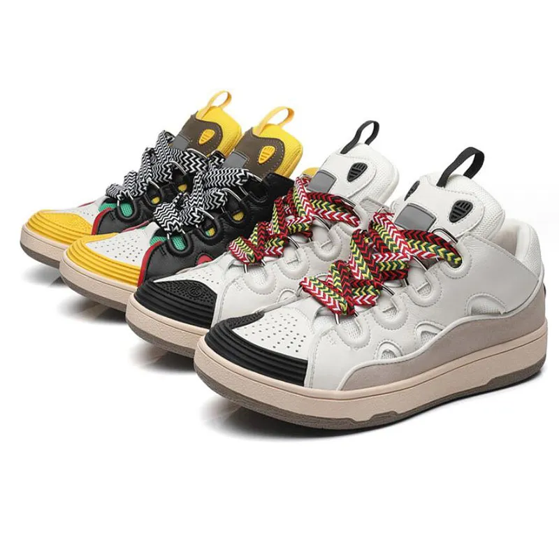 Graffiti Couple Semelle Épaisse Baskets Designer Hommes Mocassins Mode Sports Chaussures Casual Femmes À Lacets En Cuir Chaussures De Course Plate-Forme Femme Hommes Baskets Chaussures Taille 46