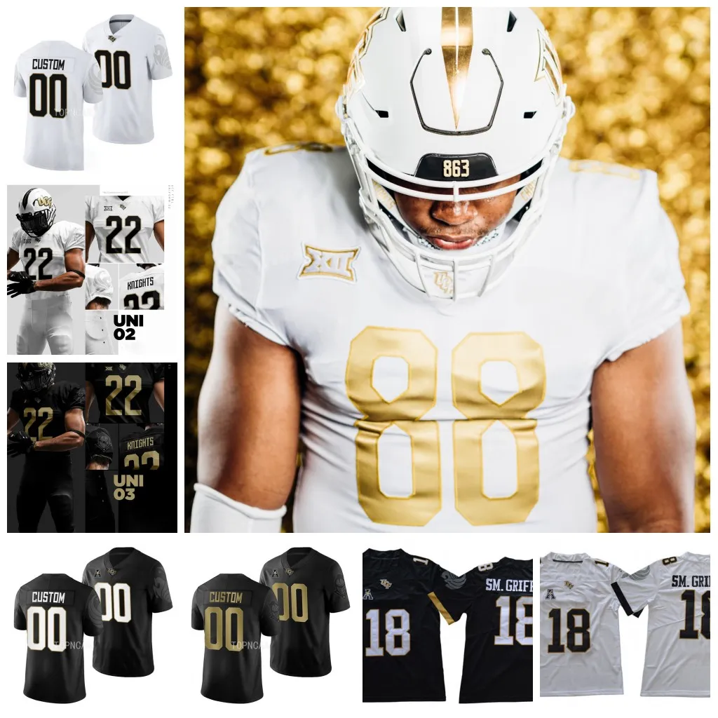 Anpassad UCF Knights Football Jersey John Rhys Plumlee Demarkcus Bowman Terrence Lewis Jordon Johnson Joey Gatewood Lee Hunter Quan Lee Jerseys