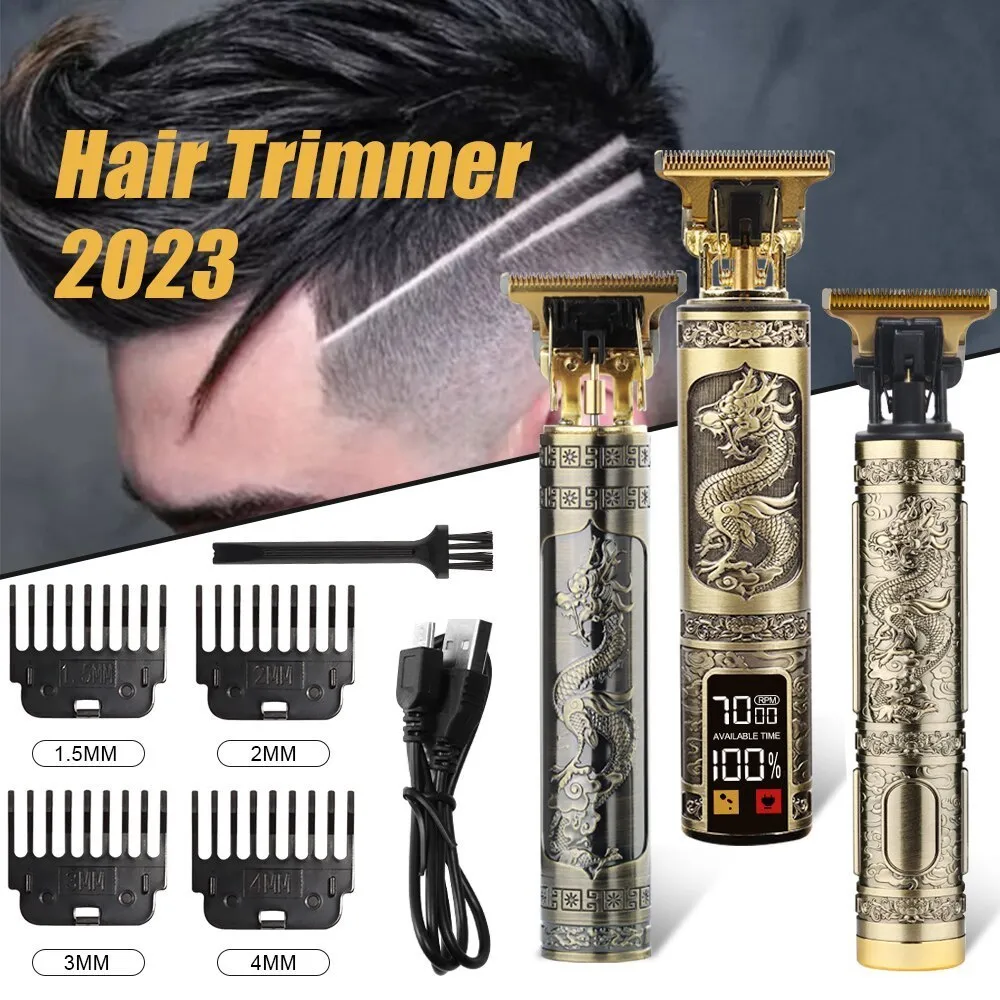 Elektryczne golarki Vintage Ciało T9 Electric Electric Golarka do krojenia włosów do krojenia Man Hair Broda Clipper Trimmer USB 230824