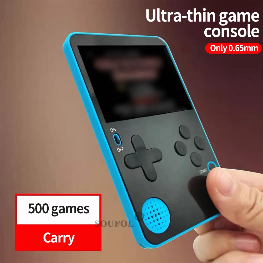 Przenośne gracze gry Ultra cienkie przenośne konsola gier wideo Przenośna gra gra wbudowane 500 klasycznych gier dla dzieci dorosłych Retro Gaming Console 230824