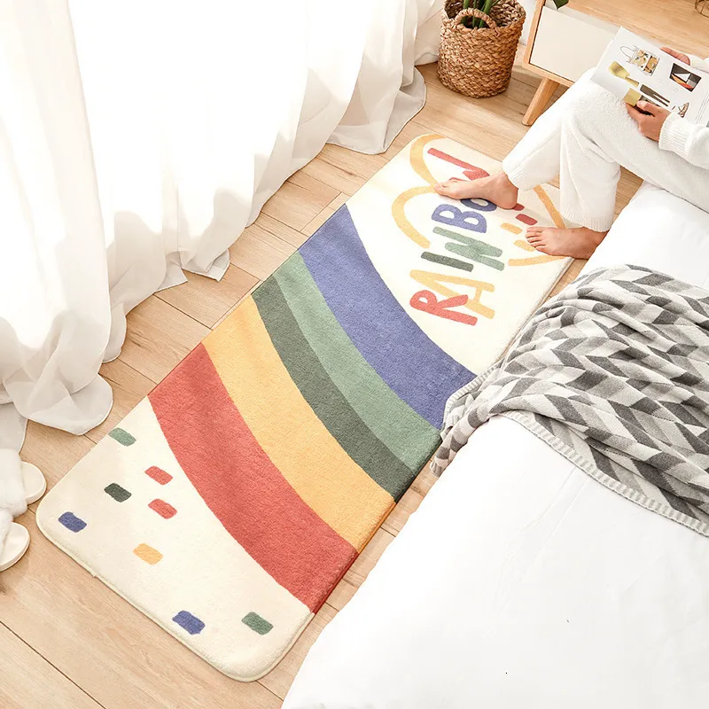 Ковер мультфильм мягкие антислипные ковры ковры дома украшение радужная печать входные швейцар