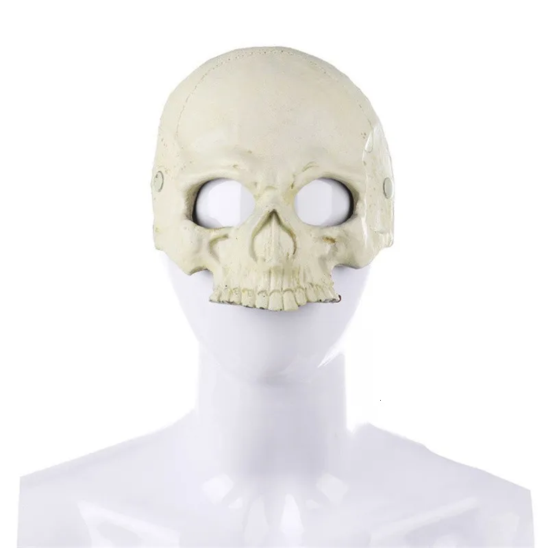 パーティーマスクコスプレの不気味な頭蓋骨怖いマスクハーフフェイスブラッディスケルトンゴーストデスハロウィーンパーティー装飾サイクリングゲームドレスアップマスク230824