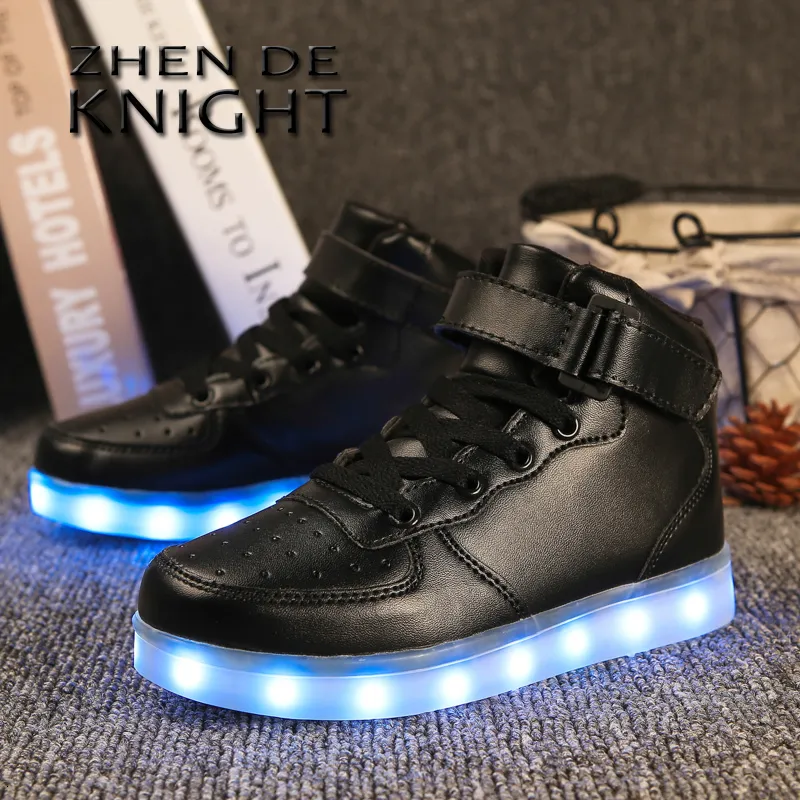 Athletic Outdoor rozmiar 2546 Buty LED z światłami Świeciowe kapcie LED dla dzieci dorosłe feminino tenis dla dzieci chłopcy Dziewczyny Luminous Sneakers 230825