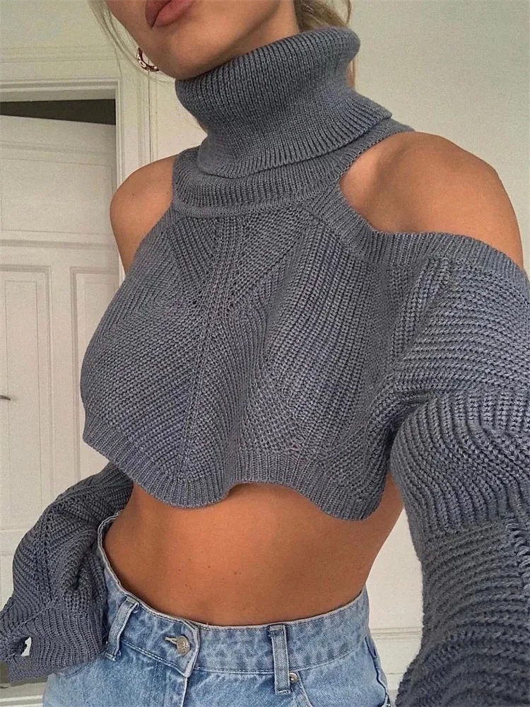Womens Sweaters Tossy Off Shoulder Sexy Knit Turtleneck For Women
