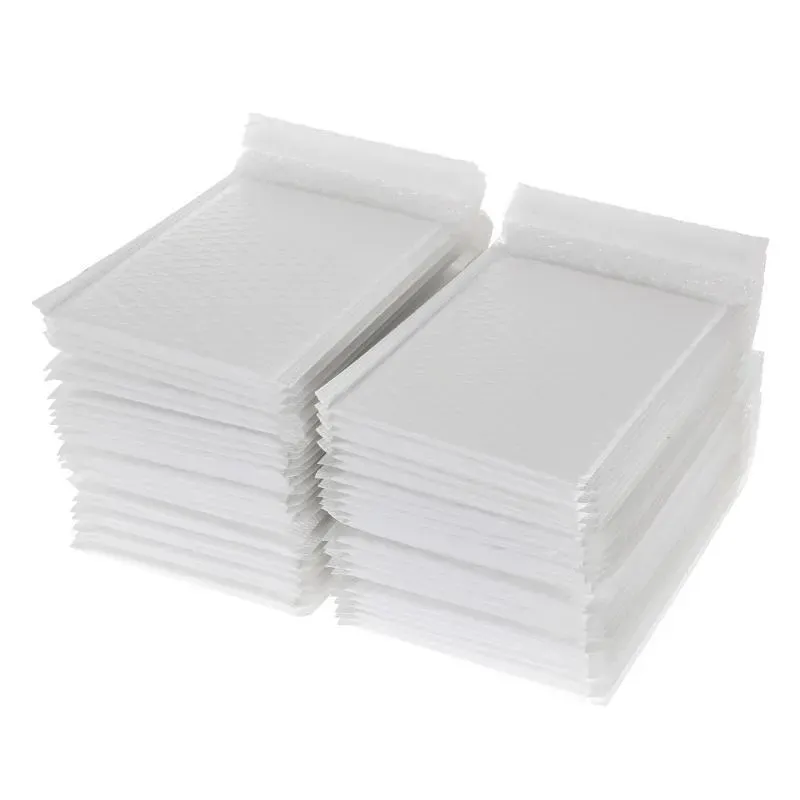 Sacs en gros 100PCS / Lot Sac d'enveloppe en mousse blanche Différentes spécifications Mailers Enveloppe d'expédition rembourrée avec sacs postaux à bulles LL