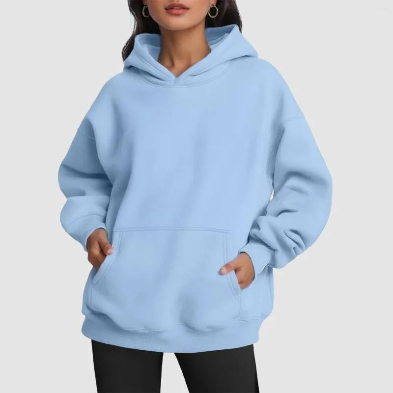 Women's Hoodies Womens Oversized Sweatshirts Pullover Artificial Short  Velvet Sweaters Long Sleeve With Pockets Autumn Winter