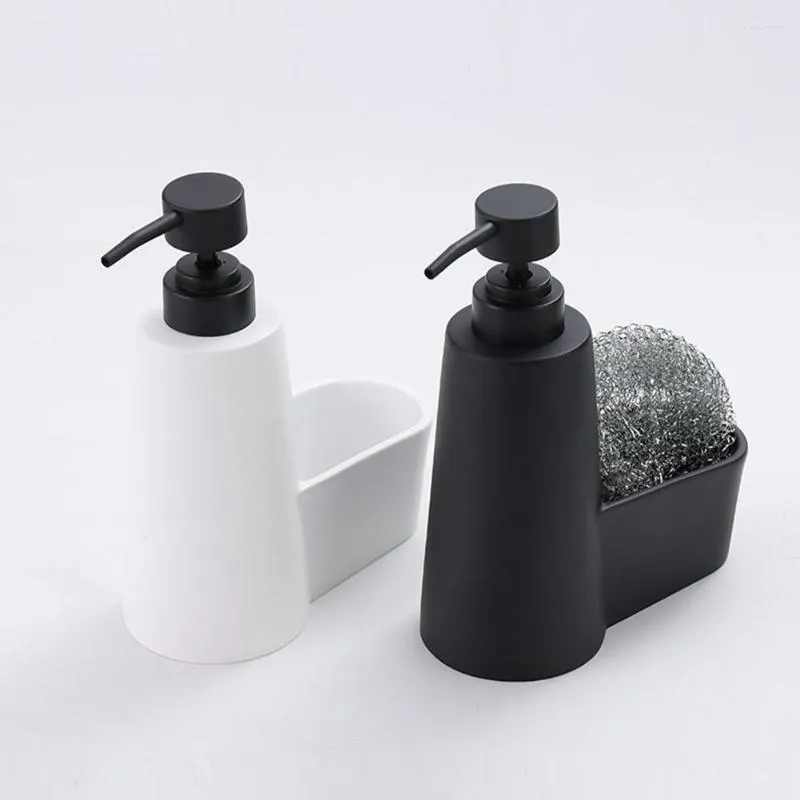 Liquid Soap Dispenser Kitchen Set Large Capacity Hand Sanitizer Bottle With Stainless Steel Scrubber Countertop Organizer