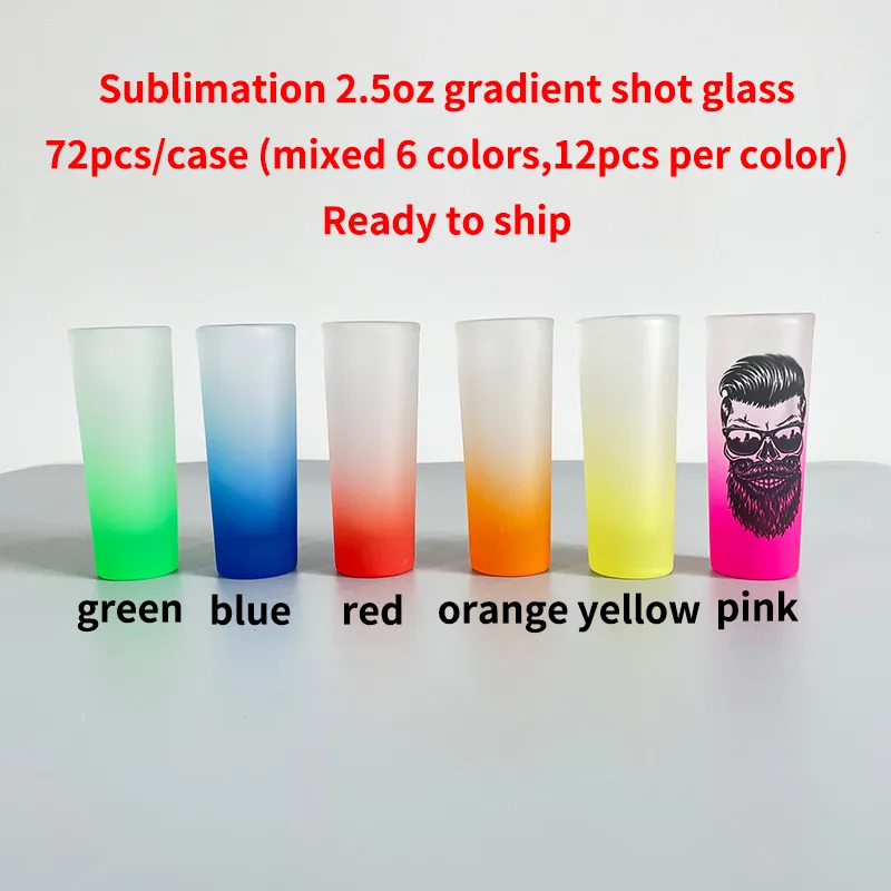 Wholesale Ombre Sublimation Multicolored Shot Glasses