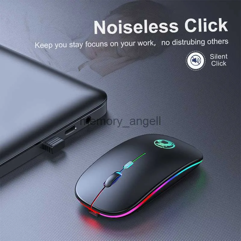 Mouse Wireless Ricaricabile 2.4G + Bluetooth – Tasti Silenziosi, 1200dpi, Portatile Per PC E Tablet