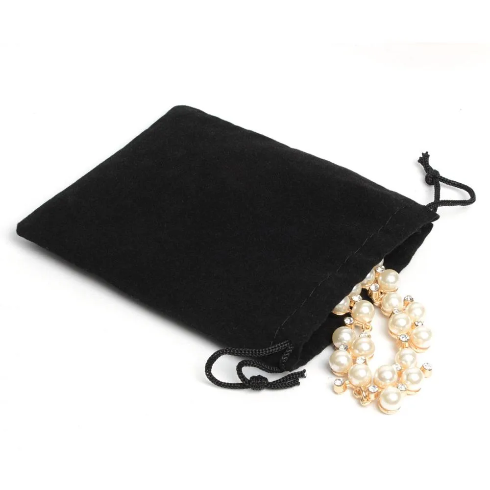 Kutular 100pcs 12*10cm Siyah Velvet Çizme Torbası Takı Çantaları, Moda Bileklik Promosyonu Hediye Çantaları Paket Etkinlik Parti Malzemeleri Bonbon