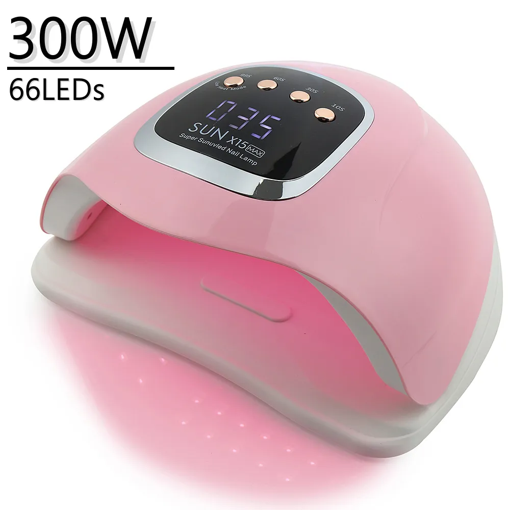 Sèche-ongles 300W Lampe de séchage professionnelle pour manucure Gel UV puissant 66 LED Détection automatique Séchage de vernis 230825