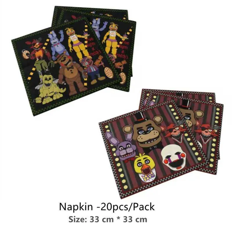 FNAF Five Nights Freddyed Disposable Tableware Set For Kids Birthday Parties  Cup, Plate, Halloween Cloth Napkins, Straw Perfect Baby Shower Supplies And  Event Decorations HKD230825/HKDH2308 From Lulu_iemon_store, $2.48