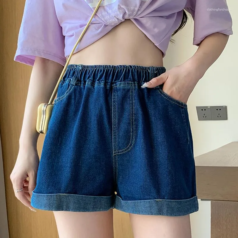 Kvinnors shorts Surmiitro S-5XL Plus Size Denim Women 2023 Summer Korean Fashion Casual High Elastic Midje Short Pants Jeans Female