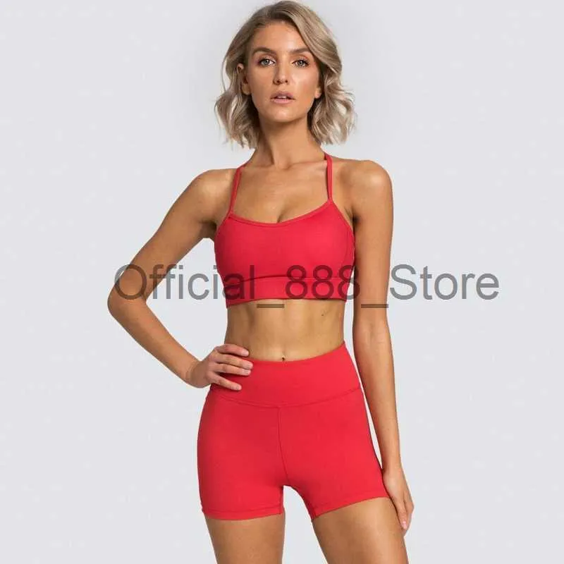 Womens Lycra Gym Set Back Sport Bra And Shorts For Active Wear And Fitness  Red, Orange, And Pink X0825 From Official_888_store, $16.47