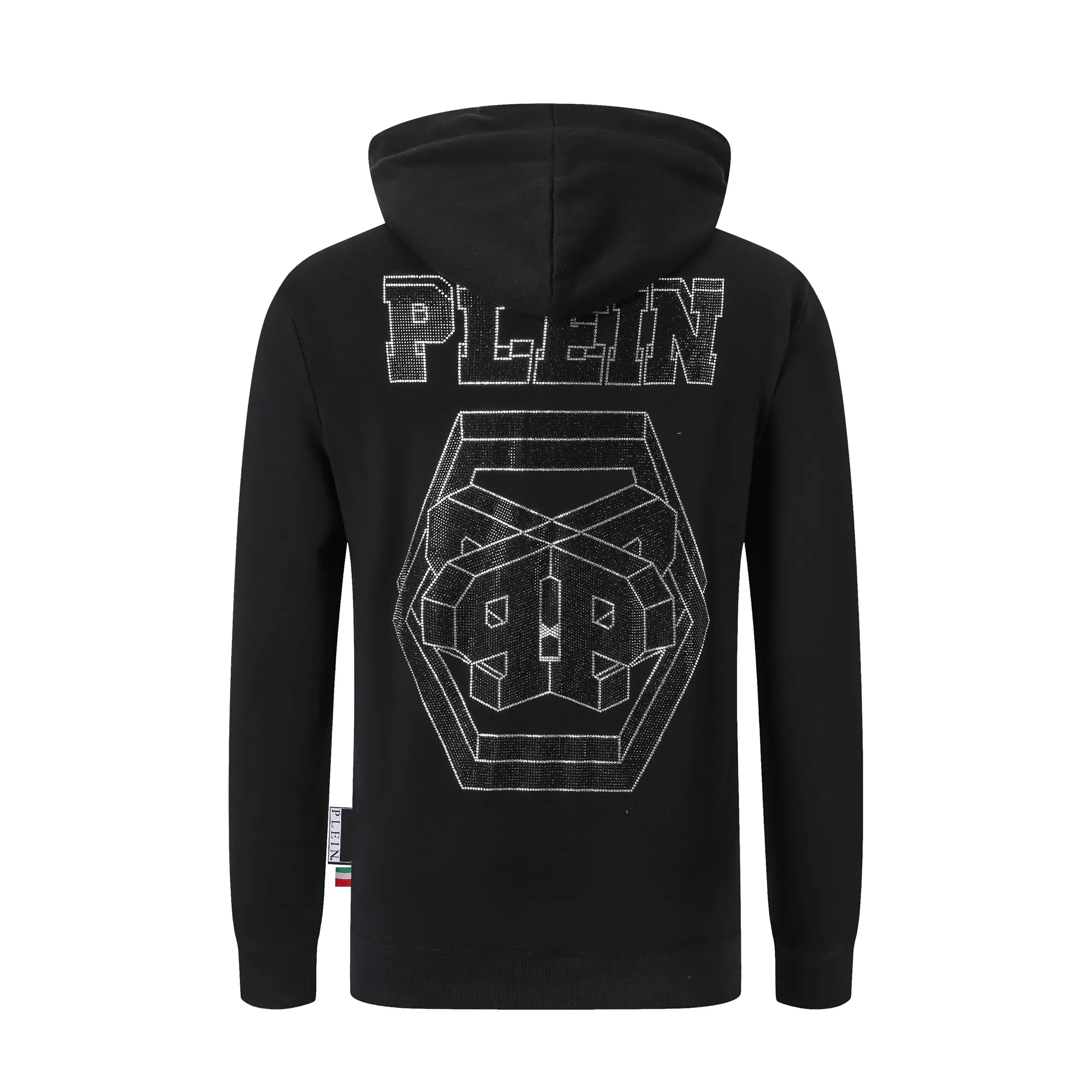 PLEIN BEAR Brand Men's Hoodies & Sweatshirts Warm Thick Sweatshirt Hip-Hop Loose Characteristic Personality PP Skull Pullover Rhinestone Luxury Men's Hoodie 2073