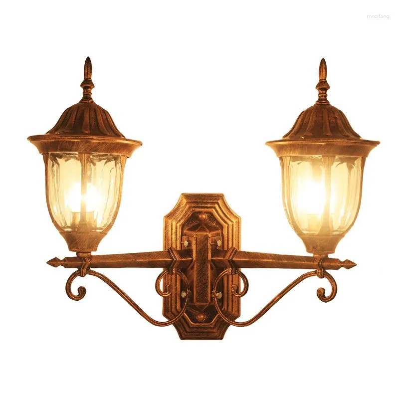 Wall Lamp Outdoor Double Head Large European Waterproof And Rust Proof Door Post Balcony Aisle