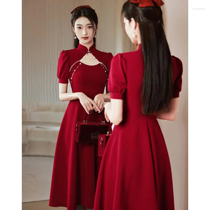 Red Chinese Wedding Qipao Dress