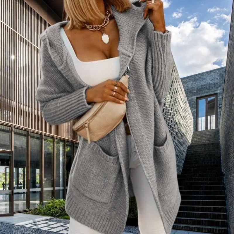 Sueter de punto para mujer cardigan para mujer ropa de invierno prendas de punto con bolsillos abrigo jerseis de punto para mujer chaquetas de